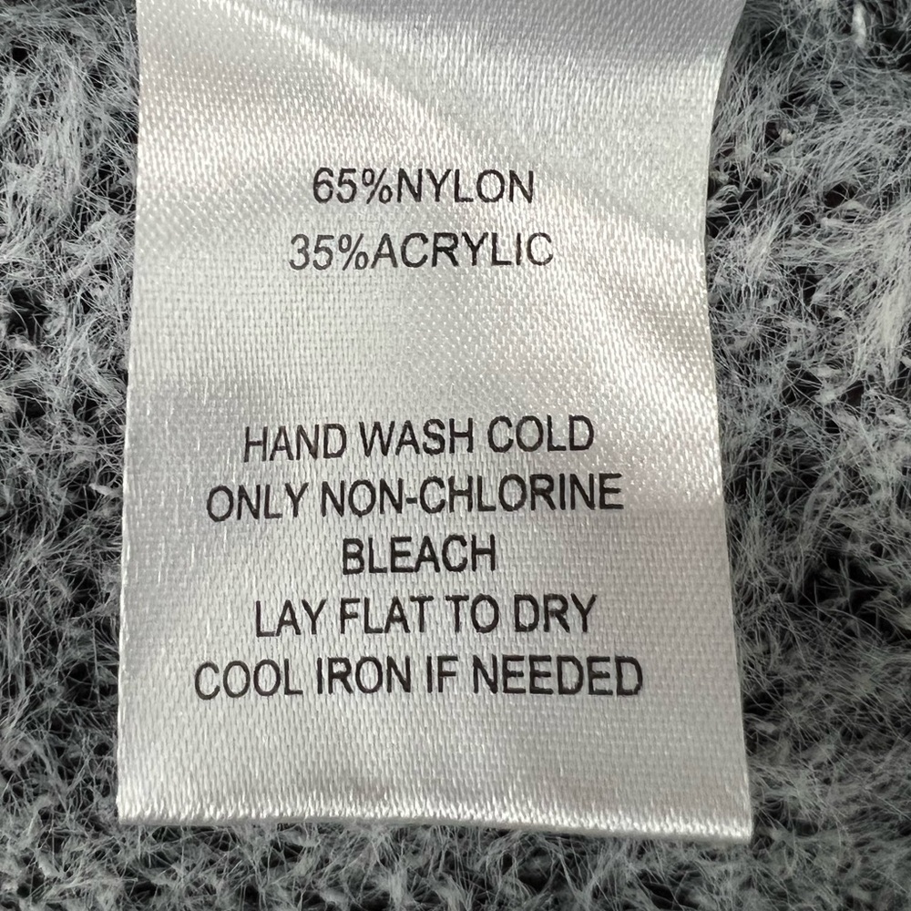Calligraphie Black and White Fuzzy Chevron Open Cardigan Size M - Picture 5 of 8